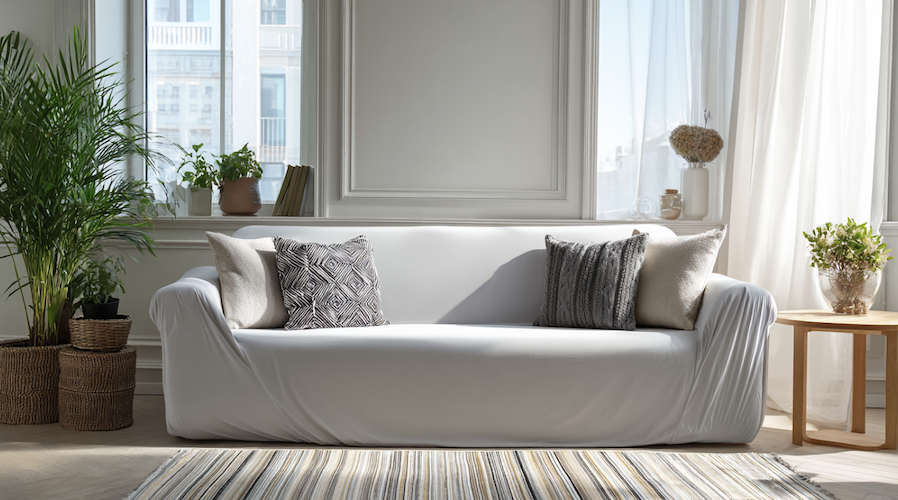 Canapé simili cuir gris